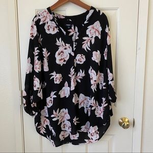 Premise Black Floral Blouse